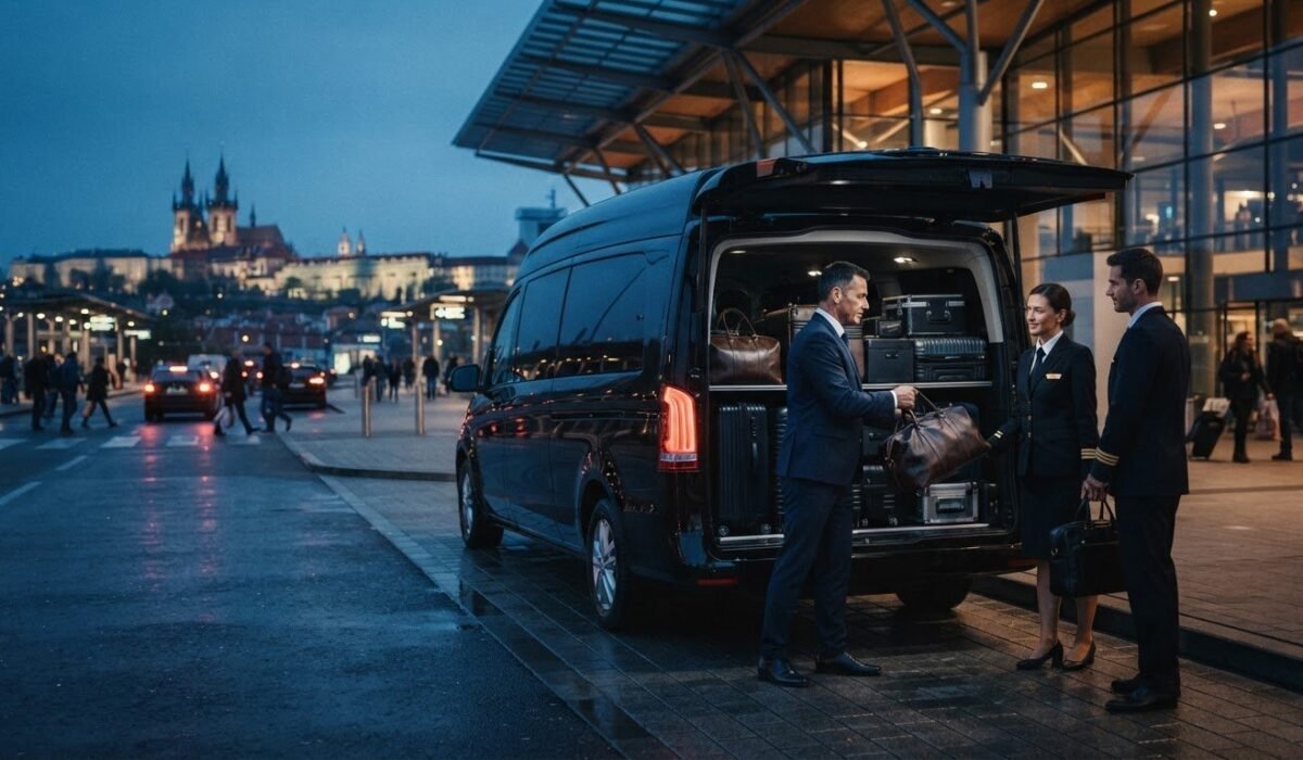 Airline Crew Minibus Transport in Prague with Baggage Space