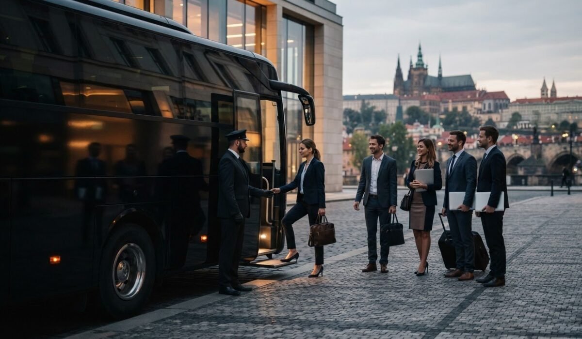 Corporate coach hire in Prague for events and group travel