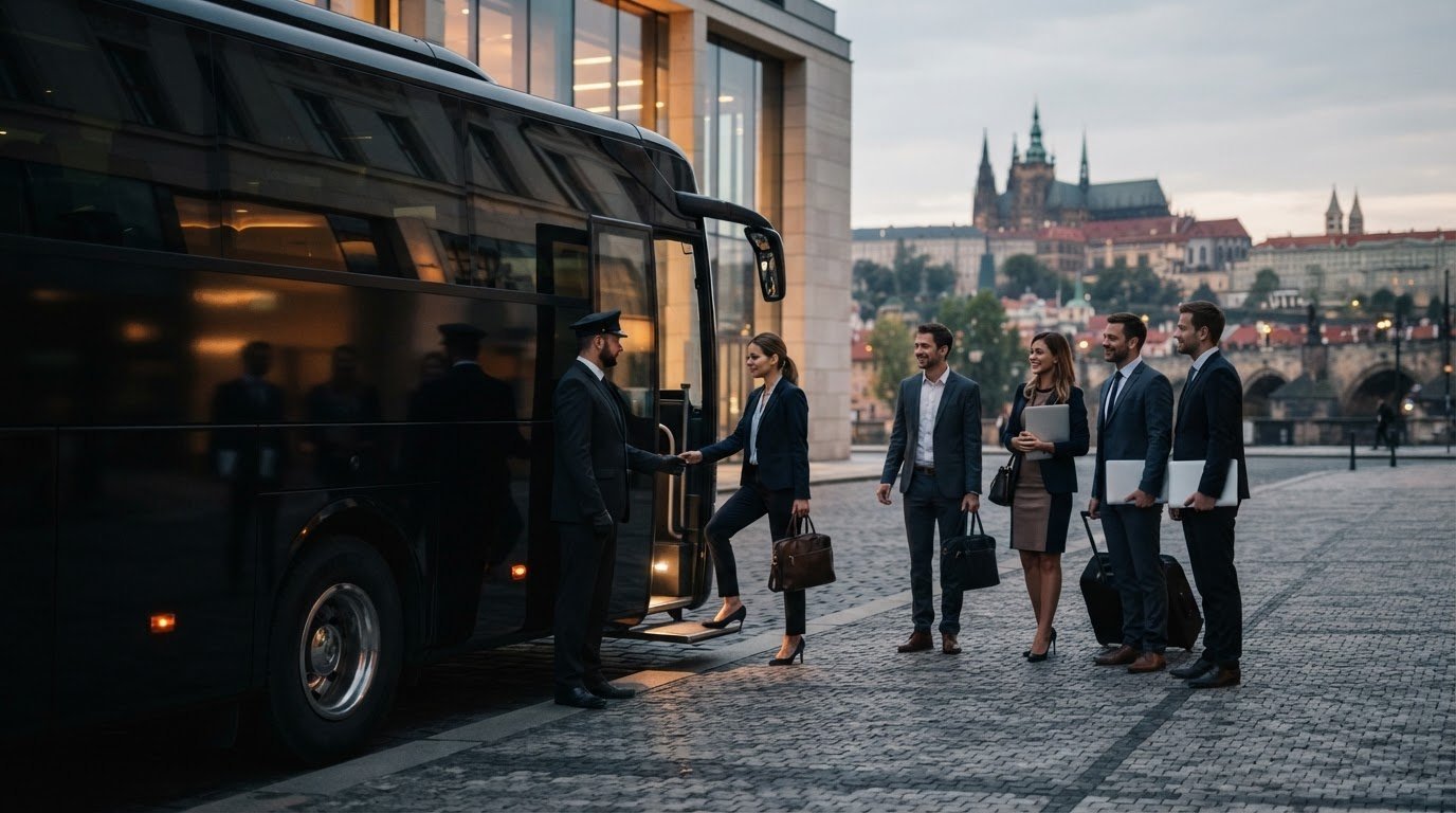 Corporate coach hire in Prague for events and group travel